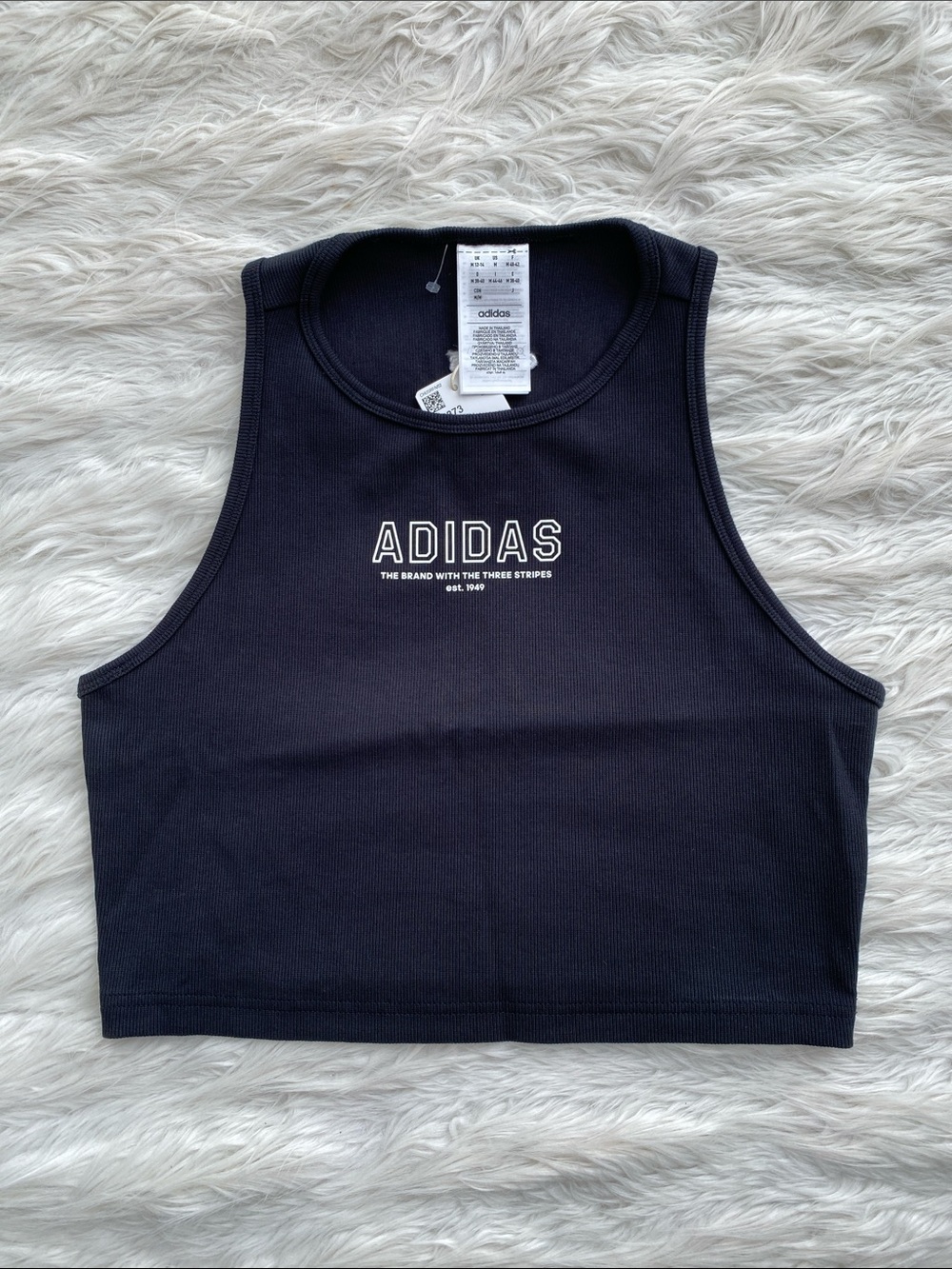 adidas | Last Days Of Summer Crop Top Black Ribbed Tank